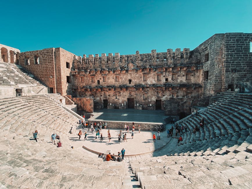 Aspendos Roman amphitheatre in Antalya, Turkiye