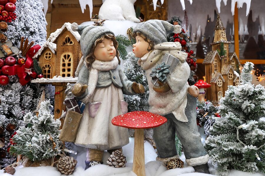 The Christmas market in Baden-Baden after dark