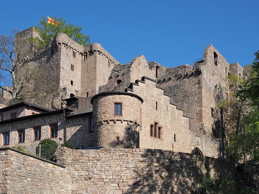 The ruined Hohenbaden castle on the hill above Baden-Baden