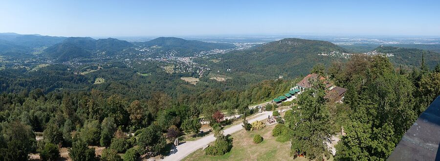 Panoramic view from the Merkur summit above Baden-Baden