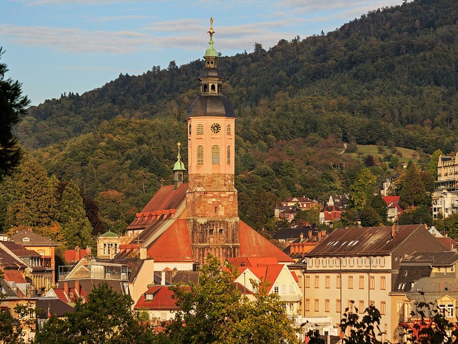 The Stiftskirche church in Baden-Baden old town