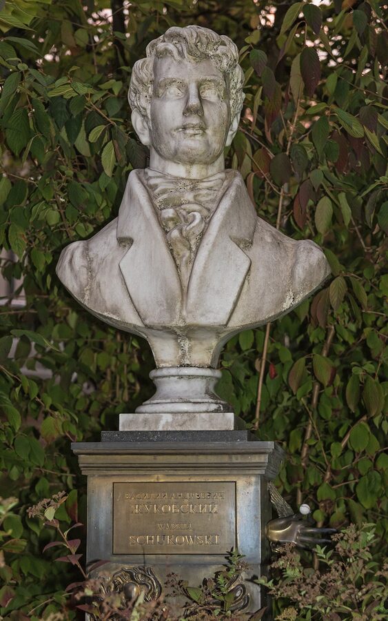 Bust of Russian poet Zhukovsky in Baden-Baden, a reminder of the 19th-century Russian set in town