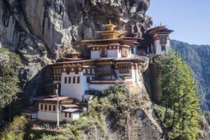 Tigers Nest Monastery on a cliff in Paro, Bhutan