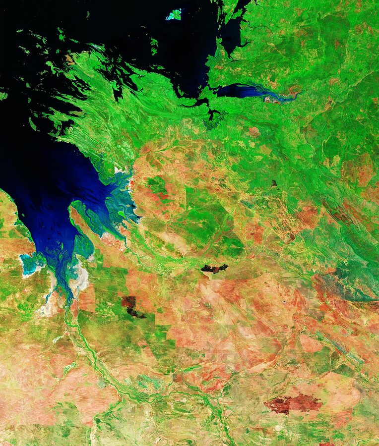 Earth from space view of the Kimberley coast in Western Australia