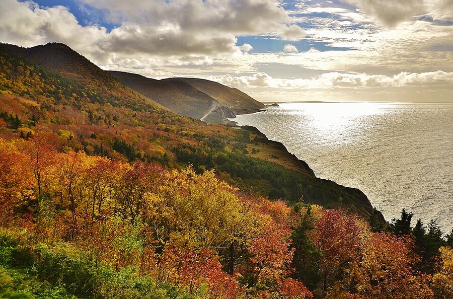 Autumn foliage on the Cabot Trail in Cape Breton Highlands National Park