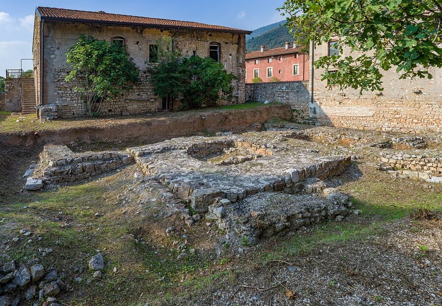 The exterior of the Museo Mille Miglia in Brescia, set in a converted monastery
