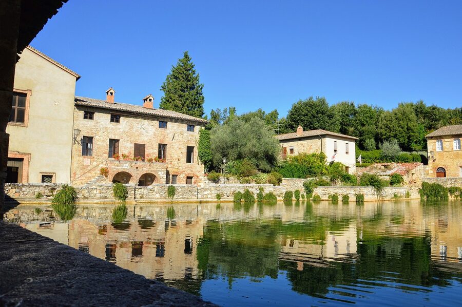 The thermal pool of Bagno Vignoni in the Val d'Orcia