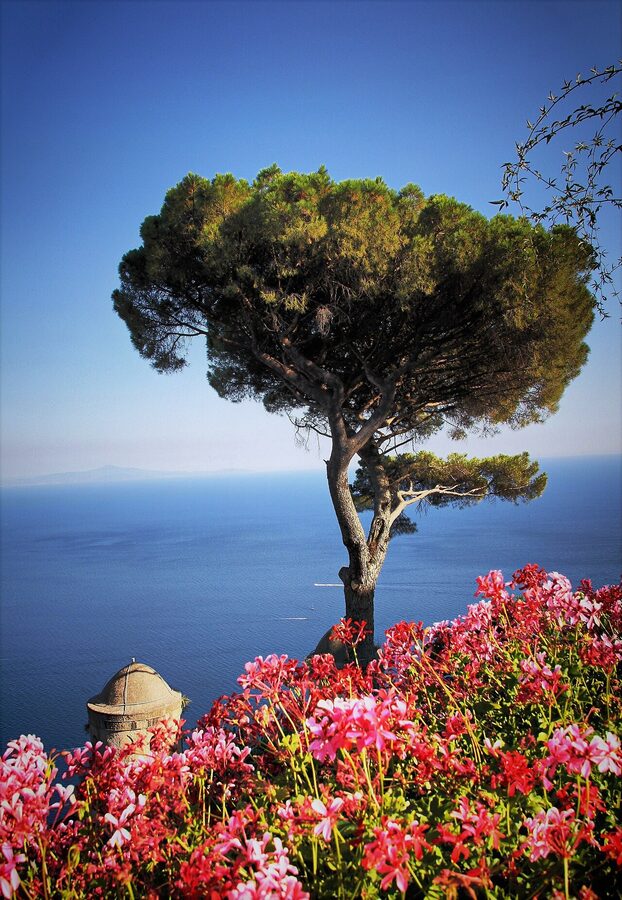 Panorama from Ravello over the Amalfi coast