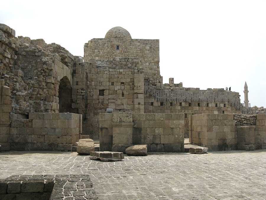 Sidon's Sea Castle, a Crusader-era fortress on a small island just off the Lebanese coast