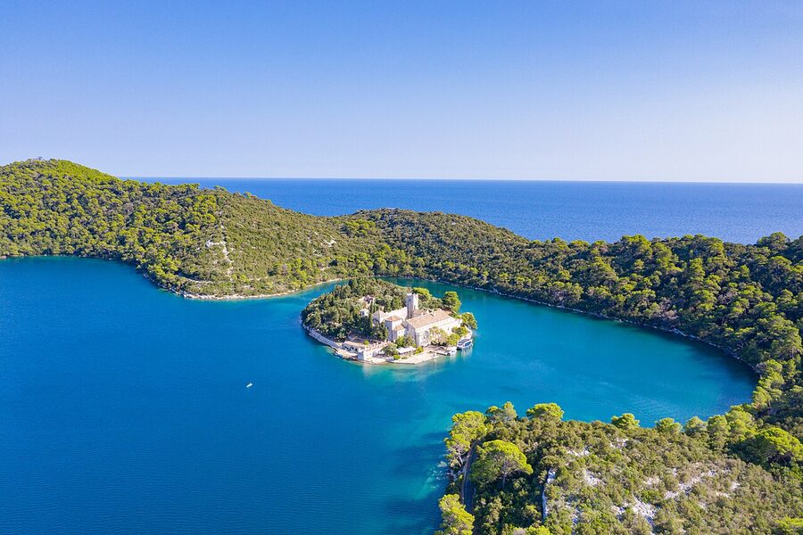 St Mary Island in Mljet National Park, Croatia