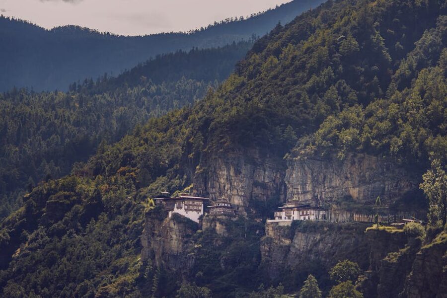 Tiger's Nest Monastery (Paro Taktsang) on a cliff in Bhutan