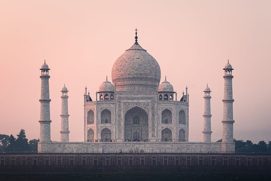 Taj Mahal at sunrise in Agra, India