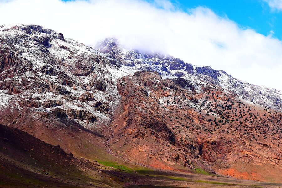 The High Atlas mountains in Morocco at sunset