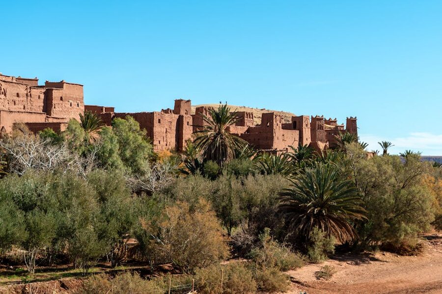 A traditional Moroccan kasbah lodge in the Atlas mountains