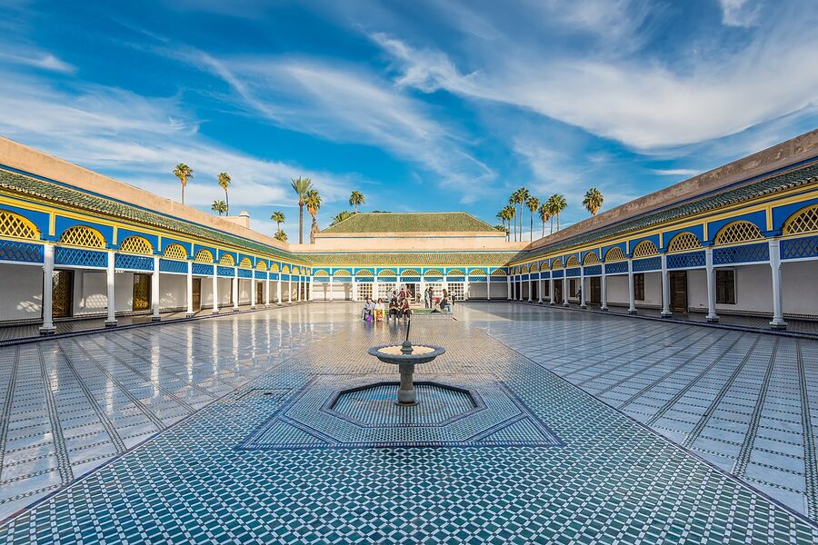 The large court at Bahia Palace, Marrakech