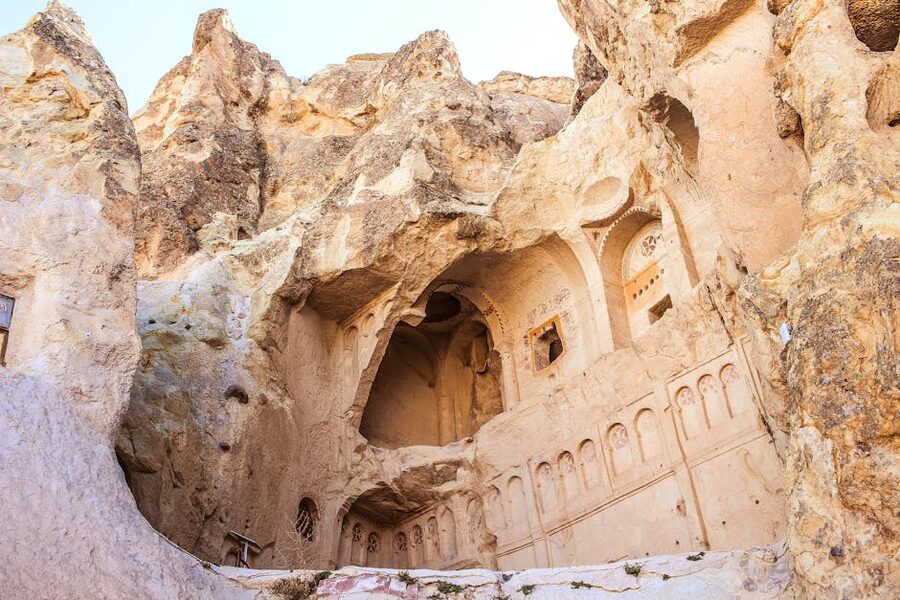 Cave church interior at Goreme Open Air Museum