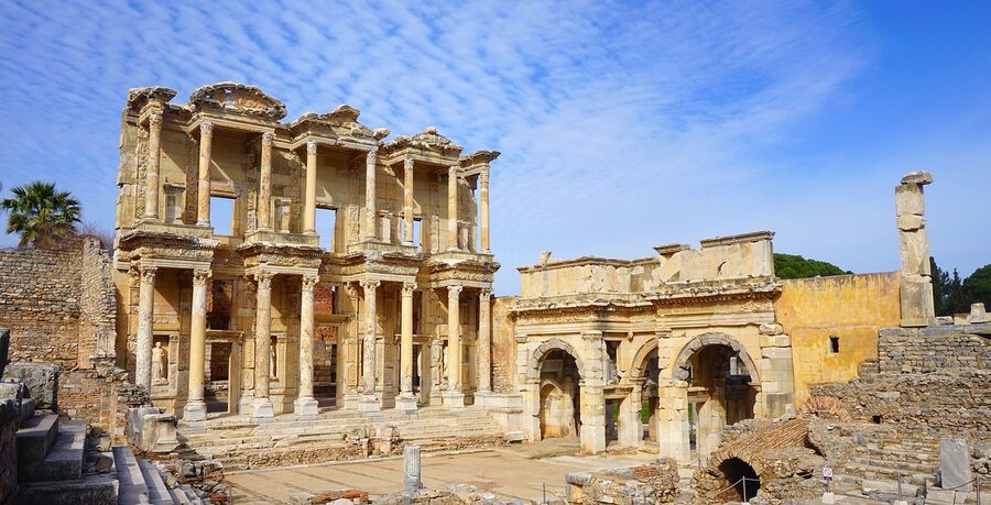 Library of Celsus architectural columns and detail