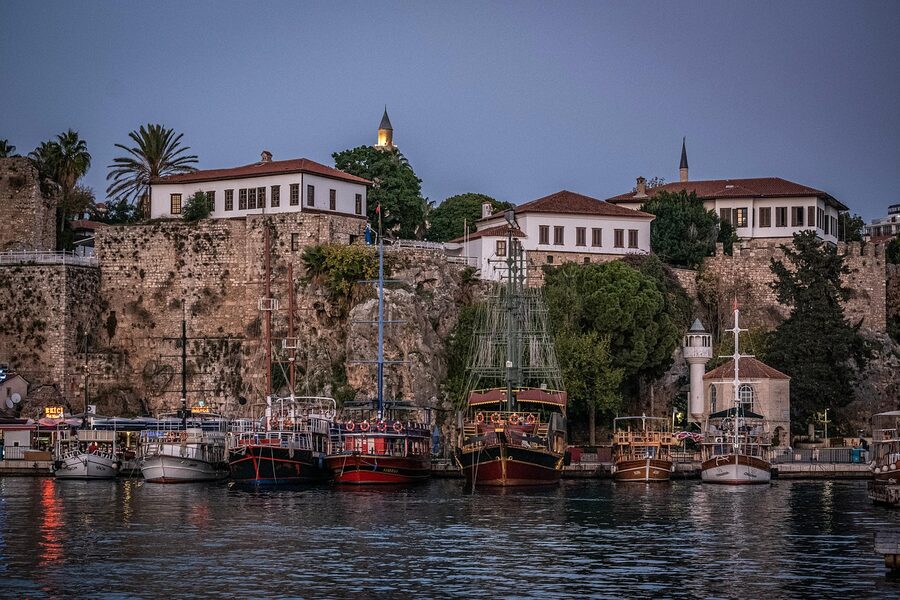 Kaleici old town stone alley in Antalya