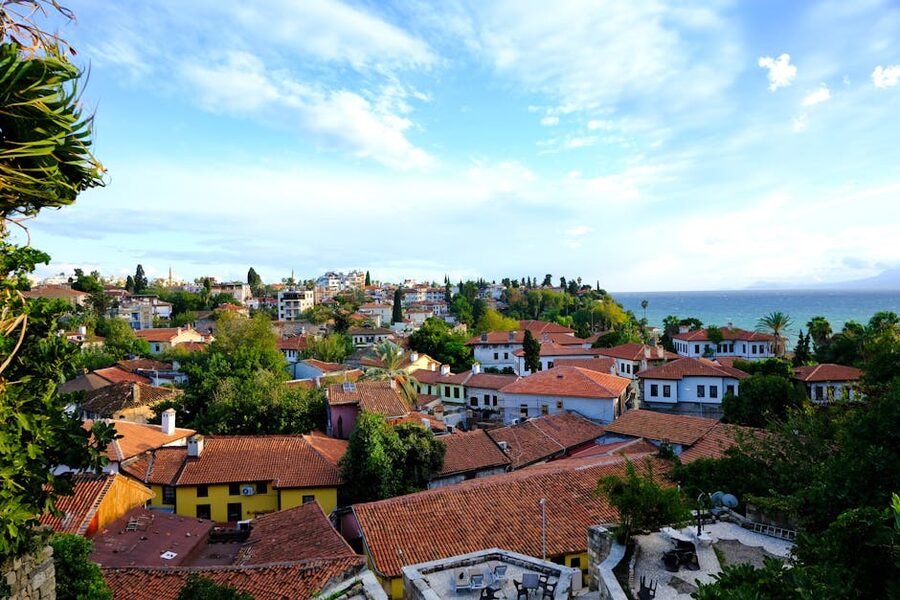 Kaleici rooftops overlooking the Mediterranean