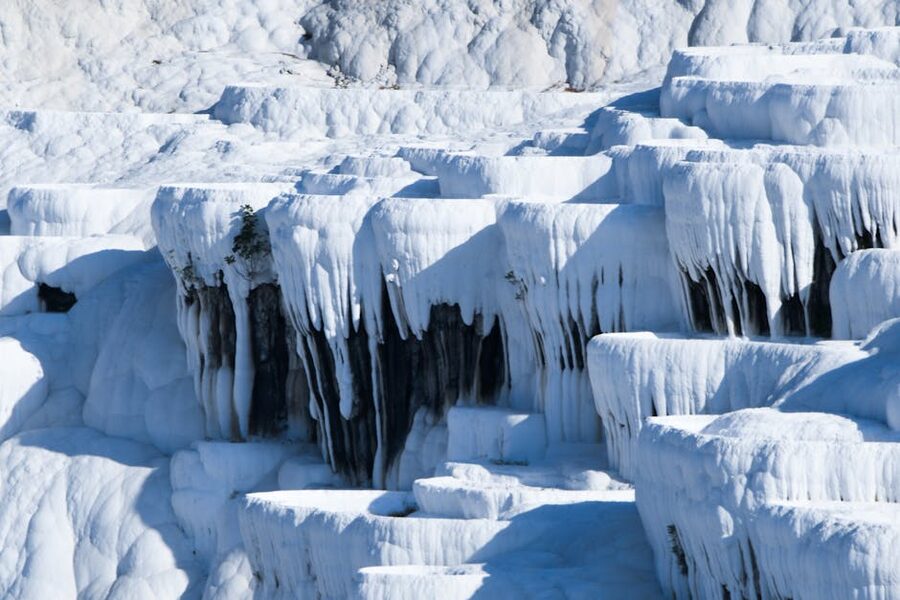 White travertine terraces at Pamukkale