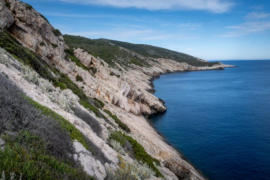 Rocky coastline of Vis Island, Croatia